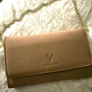 Elegant Tan Chain Strap Clutch